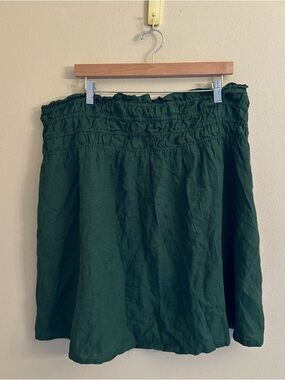 Anthropologie Celandine Skirt XL Linen Blend Green Spring Summer Office New